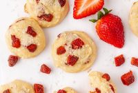 Soft Strawberry Cheesecake Cookies