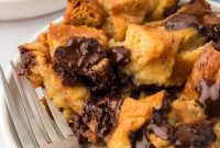 Molten Chocolate Croissant Pudding