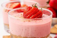 Luscious Strawberry Cloud Cheesecakes