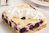 Rustic Blueberry Oat Cheesecake Squares