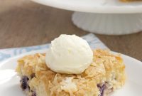 Blueberry Cake Crowned with Golden Coconut