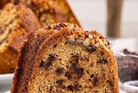 Golden Bundt with Chocolate Gems