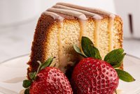 Decadent Cream Cheese Pound Cake with Strawberry-White Chocolate Bliss