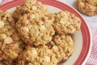 Sweet Strawberry & Creamy White Chocolate Oat Cookies