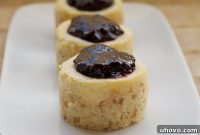 Heavenly Mini Vanilla Bean Cheesecakes with Blueberry Compote