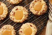Gooey Caramel Pecan Thumbprint Cookies