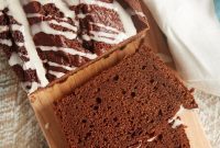 Velvet Chocolate Pound Cake with Vanilla Bean Glaze