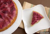 Caramelized Plum Upside-Down Pudding Cake