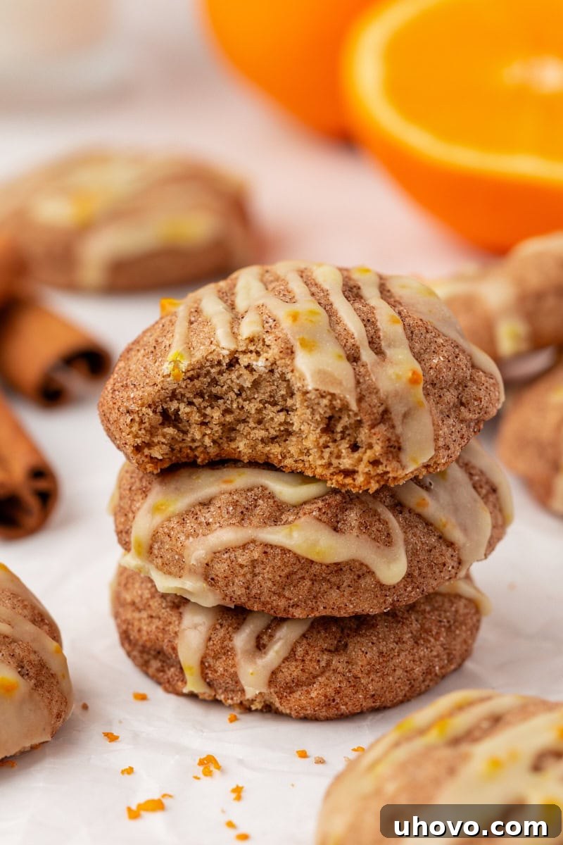 stack of three sugar and spice cookies with a bite missing from the top cookie