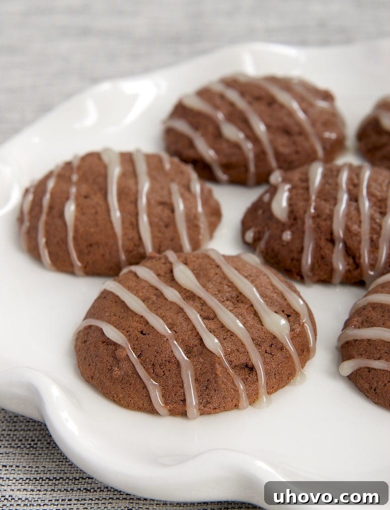 Hot Chocolate Cookies with Marshmallow Glaze