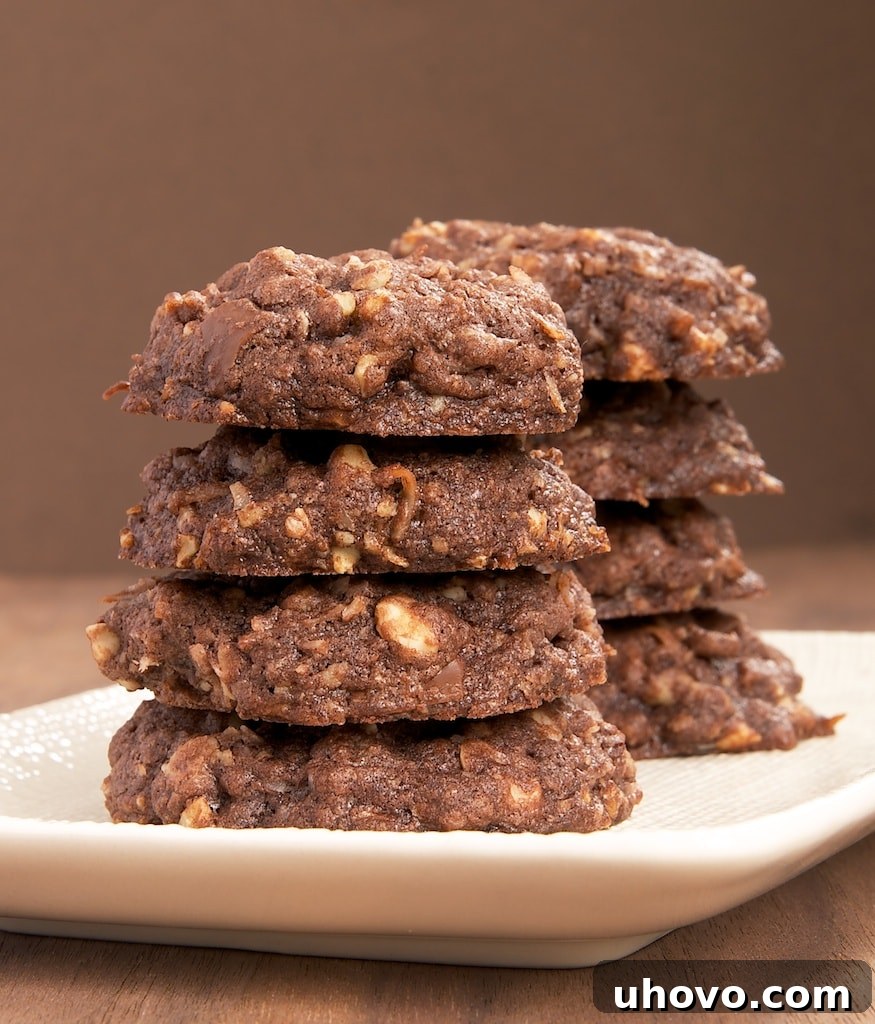 Triple Chocolate Coconut Cookies