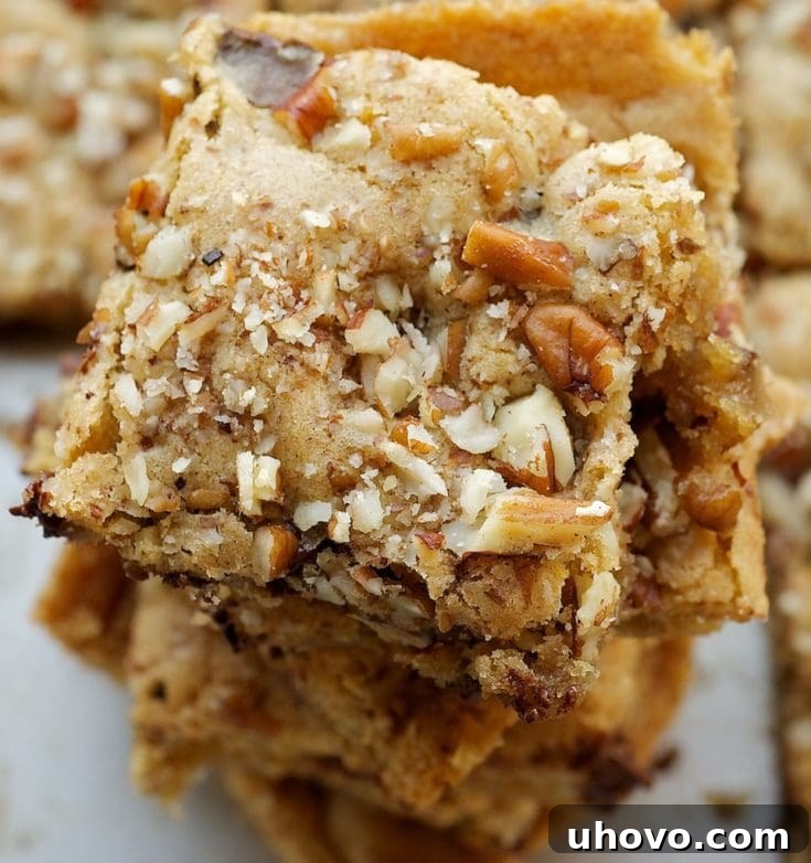 Toffee Nut Squares are sweet, nutty, delicious bars packed with plenty of brown sugar, nuts, and chocolate. - Bake or Break