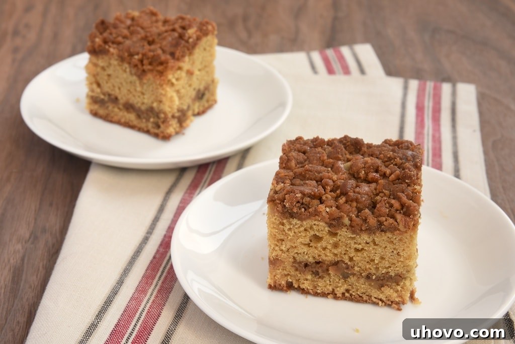Caramel Crumb Coffee Cake adds a delicious caramel twist to traditional coffee cake.
