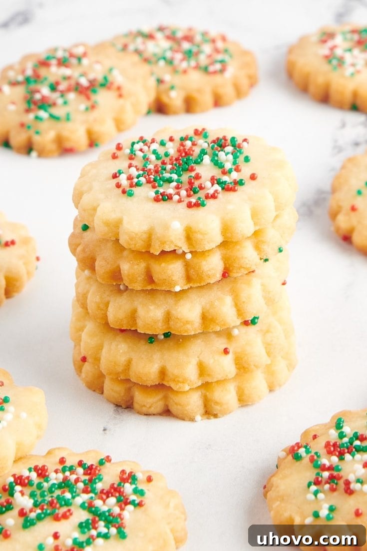 Buttery 3-Ingredient Shortbread Cookies.