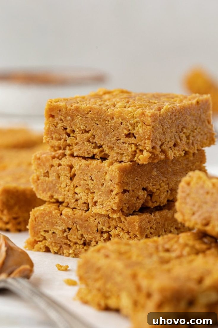 Peanut Butter Corn Flake Bars with a crunchy topping.