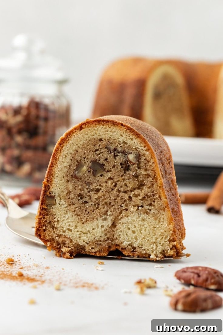 Cinnamon Crown Cake with a swirl pattern.