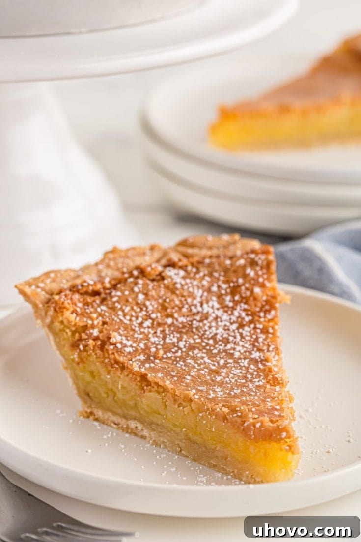 Classic Chess Pie with a glossy, golden-brown top.