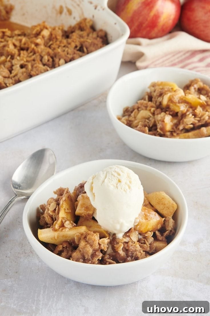 Classic Apple Crisp, warm and bubbly.