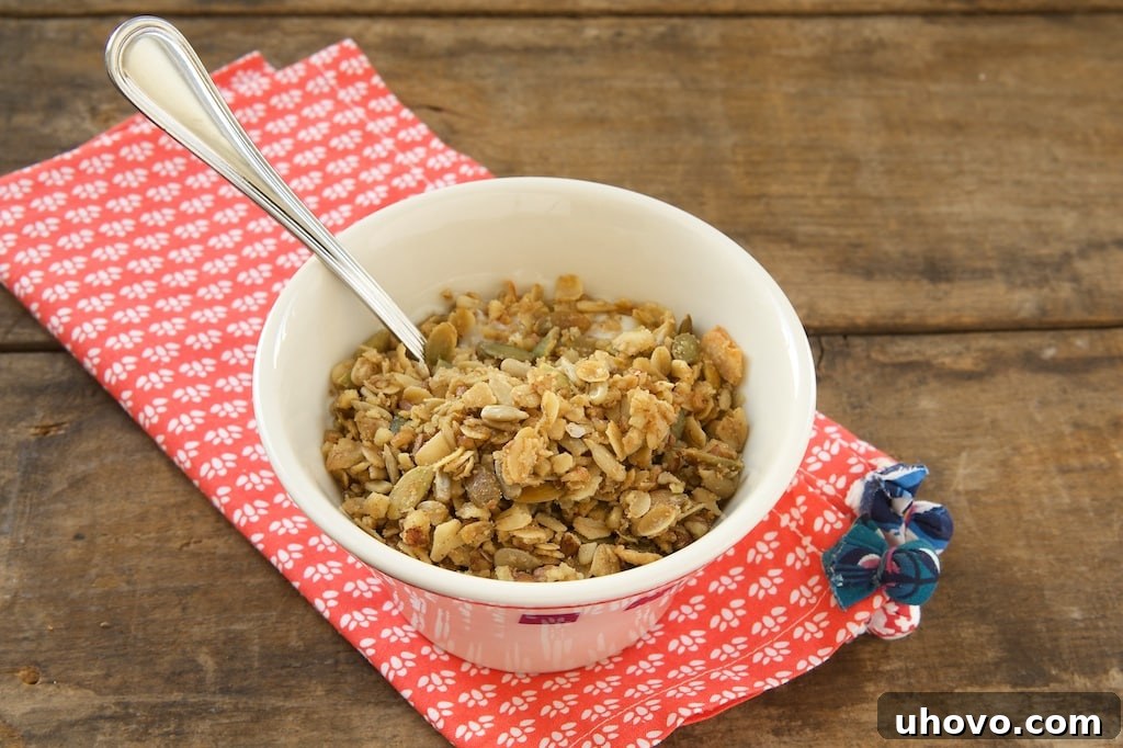 It's simple to make your own granola. This one is packed with oats, nuts, seeds, and more! - Bake or Break