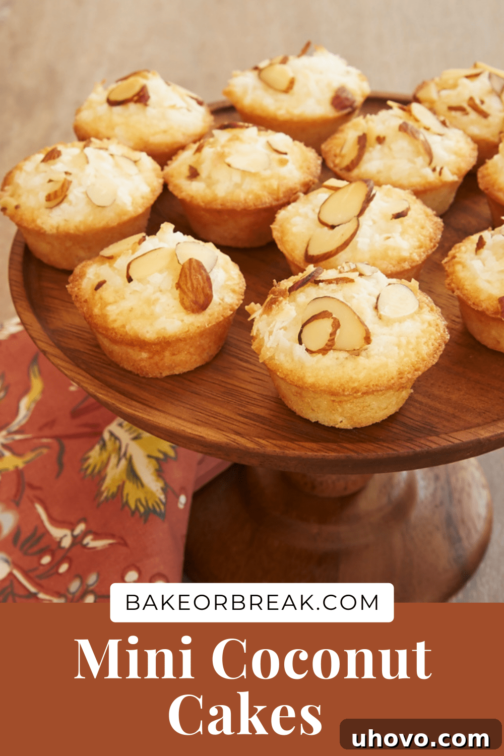 Mini Coconut Cakes recipe from bakeorbreak.com - a perfect spring dessert with coconut and almonds