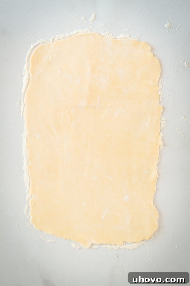 Rectangle of rugelach dough