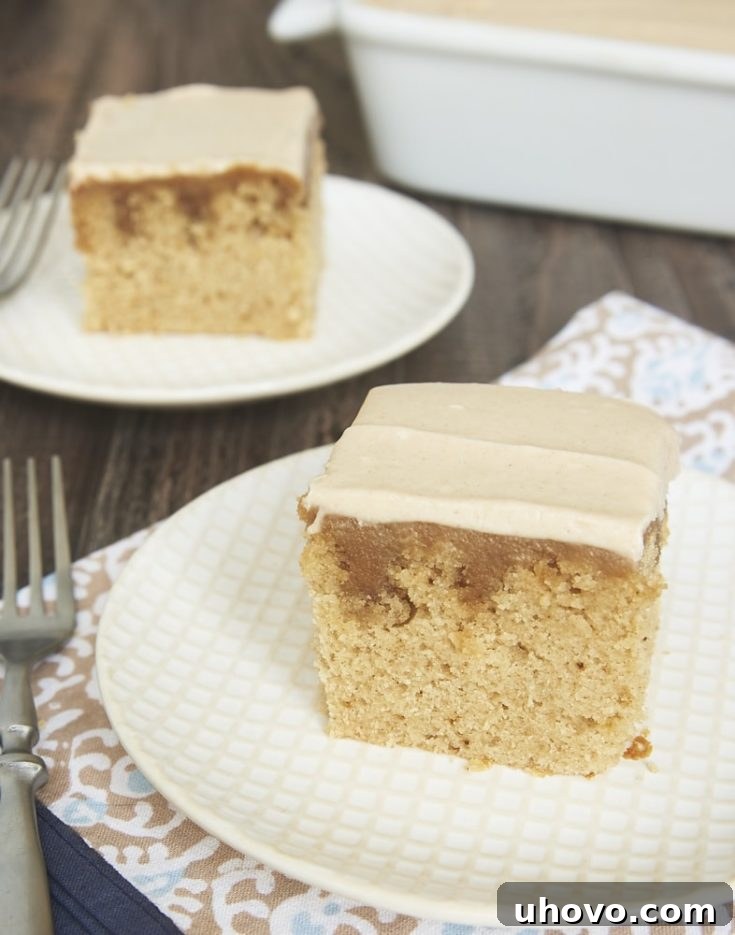 A delicious blend of spices and a simple homemade butterscotch sauce combine to make this irresistible Butterscotch Spice Poke Cake! - Bake or Break.