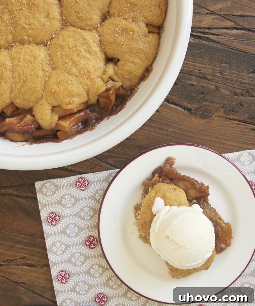 A caramel-like filling and sweet graham cracker biscuits make this Graham Cracker Apple Pear Cobbler a fall favorite! - Bake or Break
