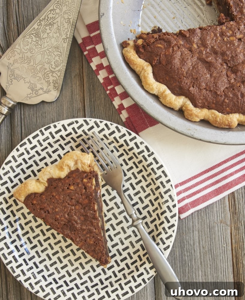 Fudgy, gooey, rich, and nutty Caramel Peanut Butter Brownie Pie – a truly delicious dessert!