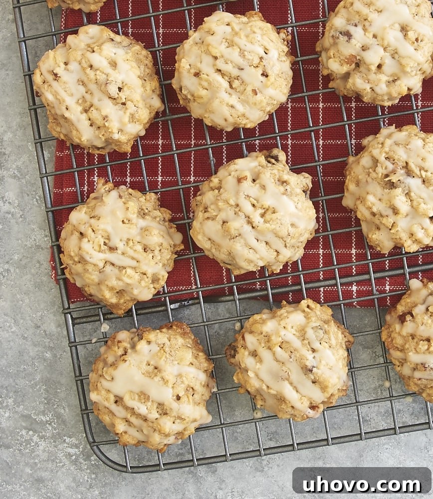 Irresistible Brown Butter Oatmeal Date Cookies with Maple Glaze