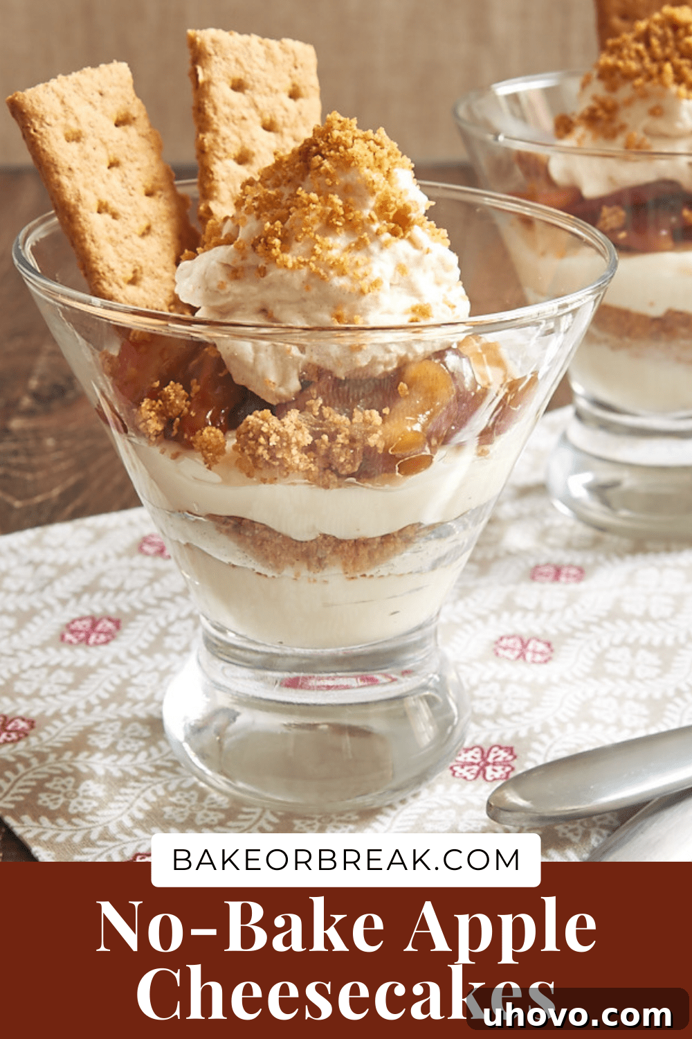 No-Bake Apple Cheesecakes bakeorbreak.com