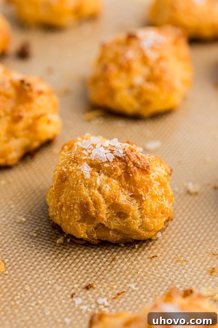 Cheese puffs on silpat