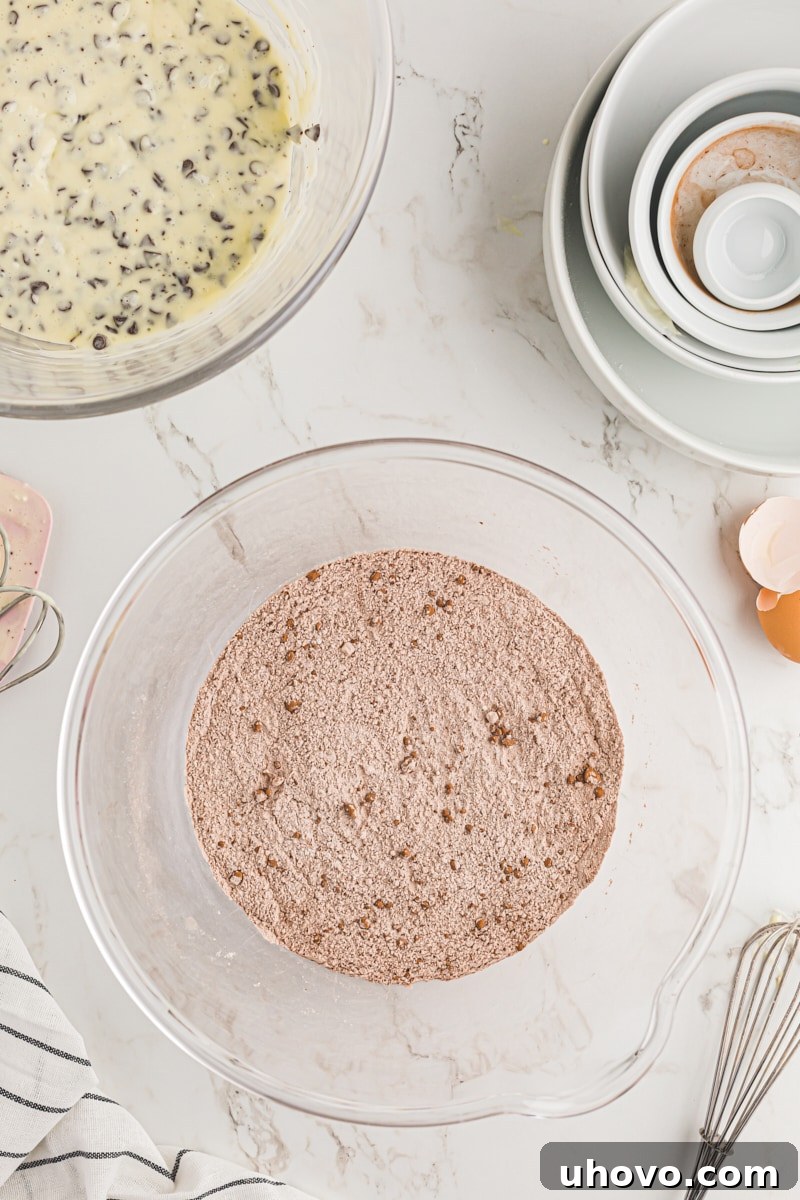 Dry ingredients mixed together.