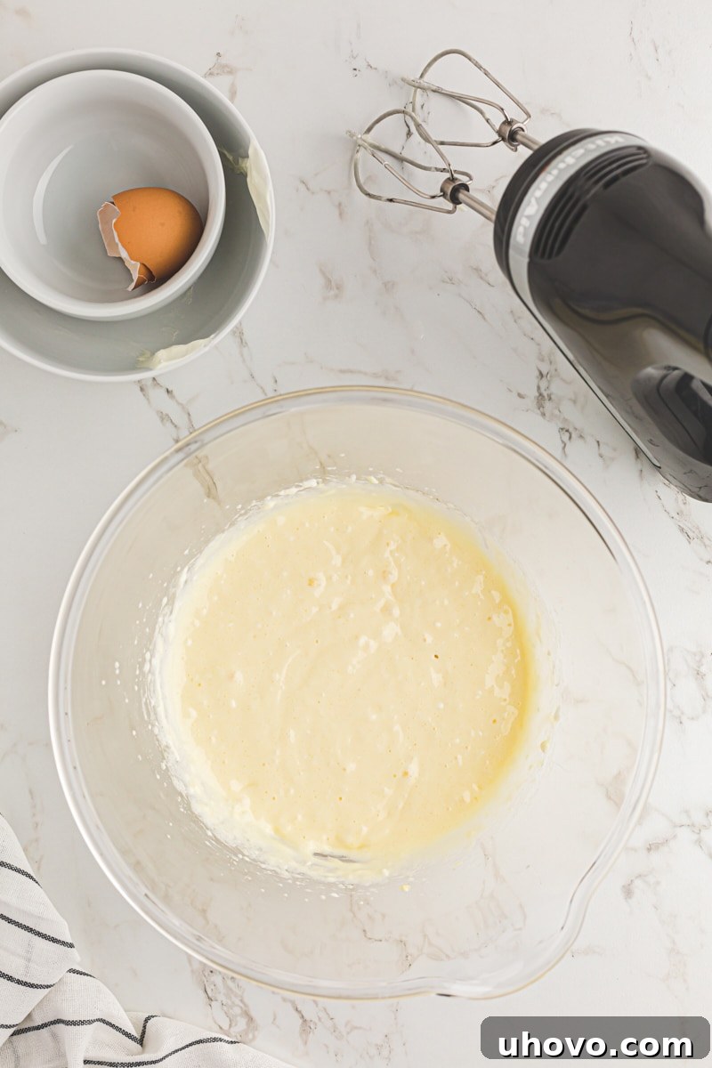 Creamed butter, sugar, and egg.