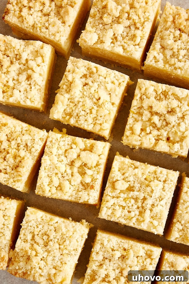 overhead view of sliced Lemon Cream Cheese Coffee Cake