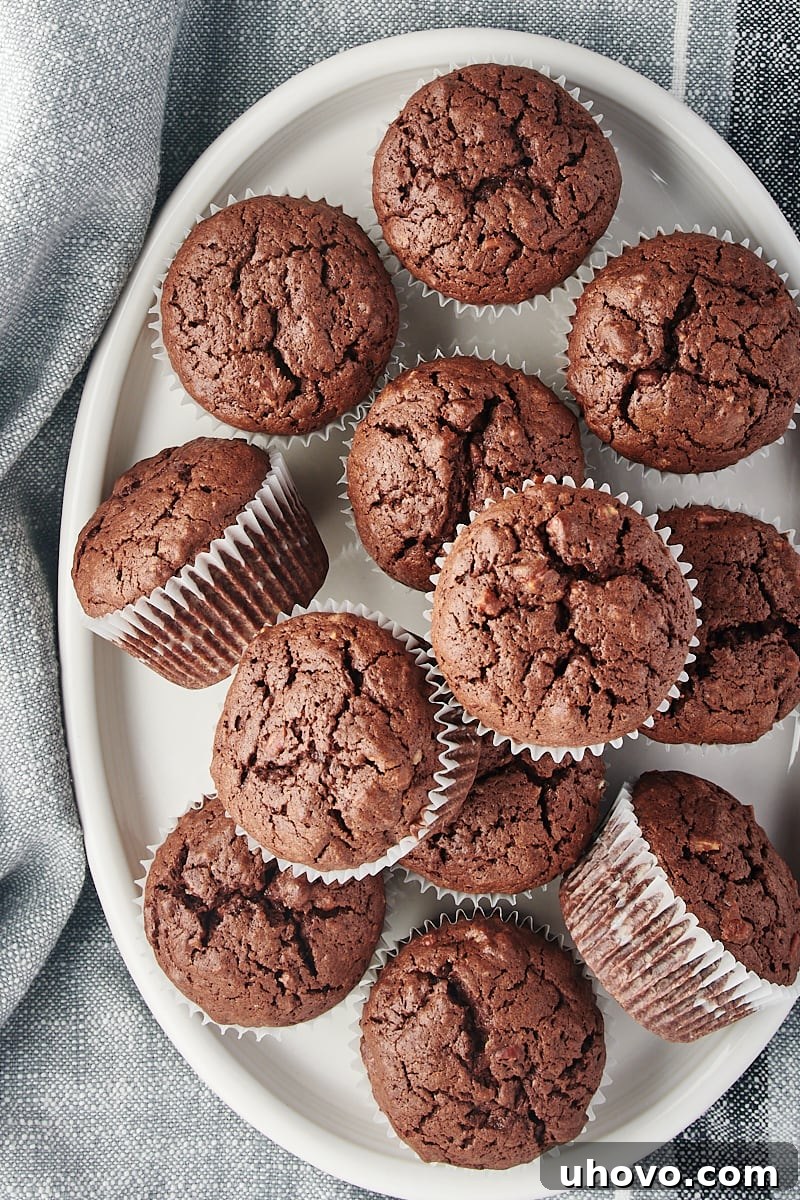 Serving tray of brownie cupcakes