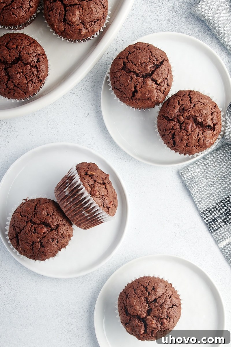Brownie cupcakes on plates