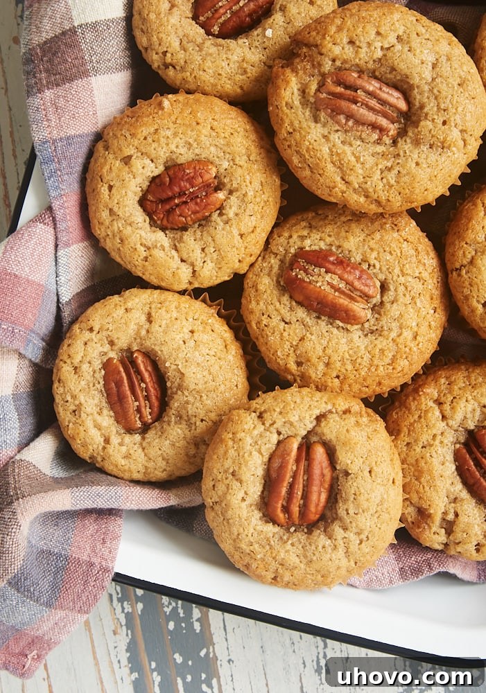 Brown Butter Sour Cream Spice Muffins in a white tray