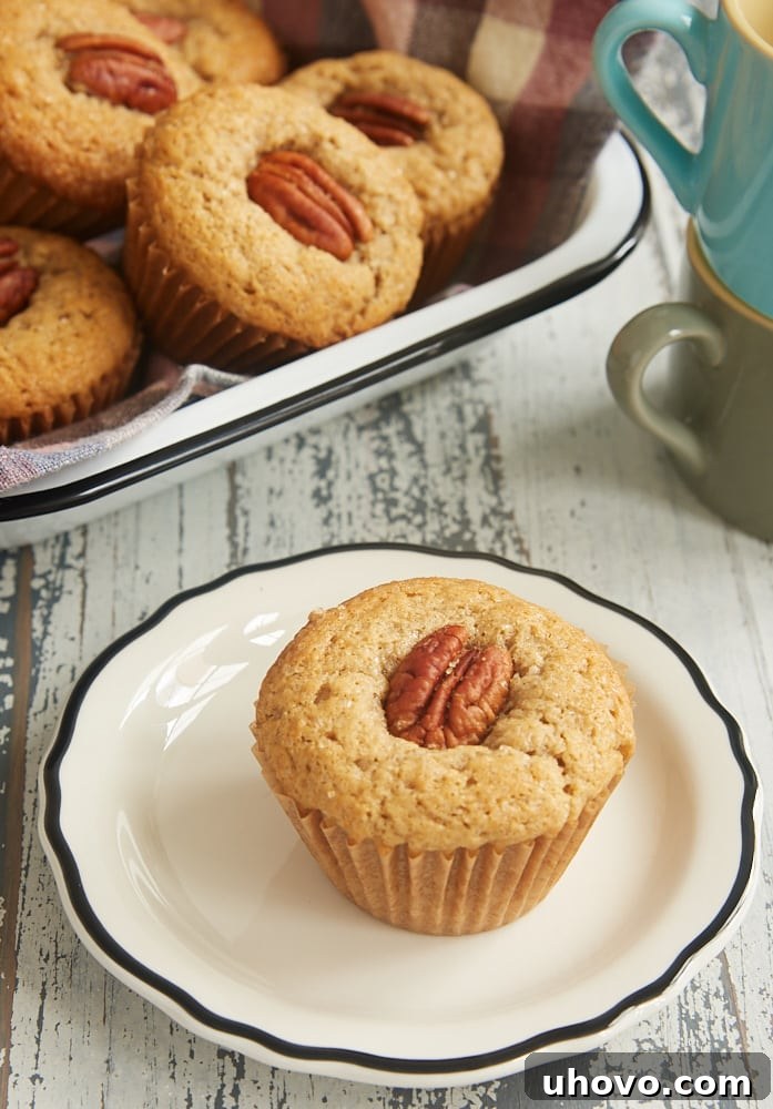 Brown Butter Sour Cream Spice Muffins on a white plate