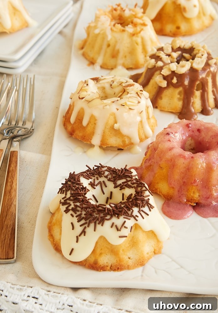 Delightful Mini Cream Cheese Pound Cakes ready for serving, perfect for any occasion.