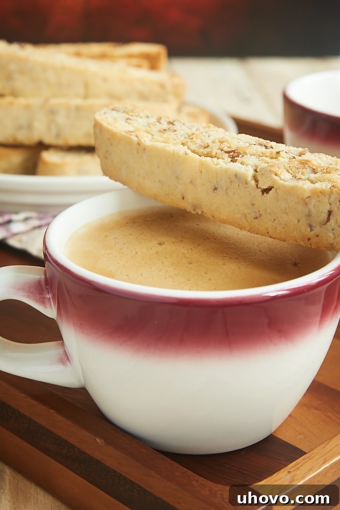 Perfectly baked Bourbon Pecan Biscotti cooling on a rack, ready to be enjoyed