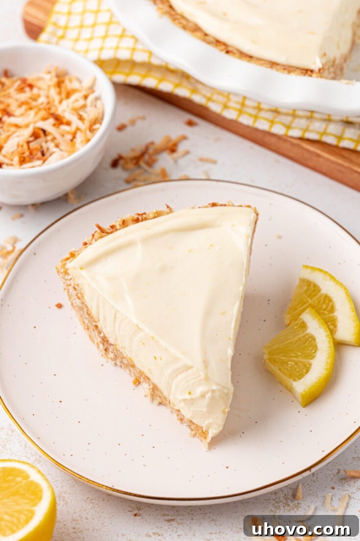 Refreshing Lemon Icebox Pie with Toasted Coconut Crust