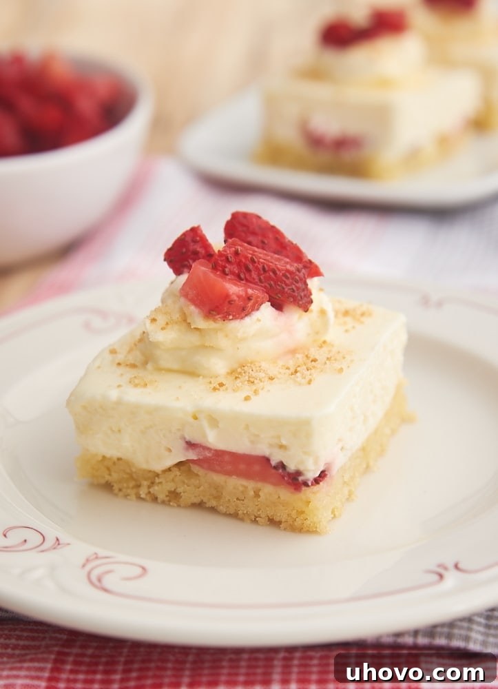 Strawberry Shortcake Cheesecake Bars