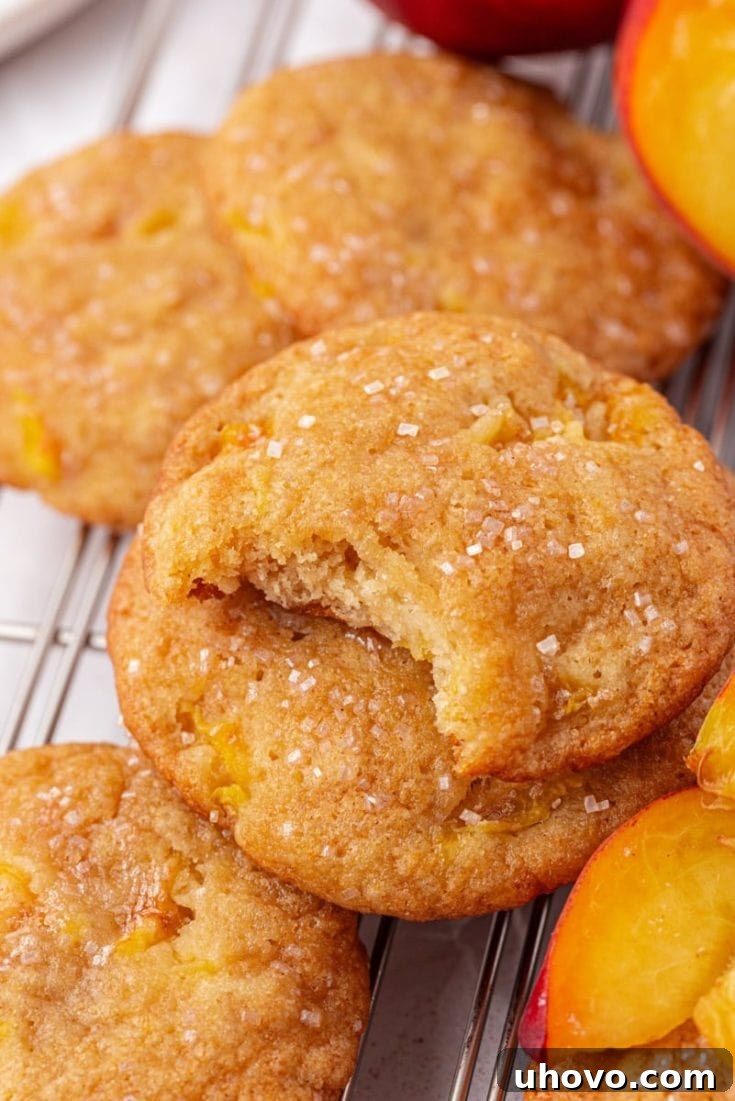 Soft Peach Drop Cookies with a light glaze