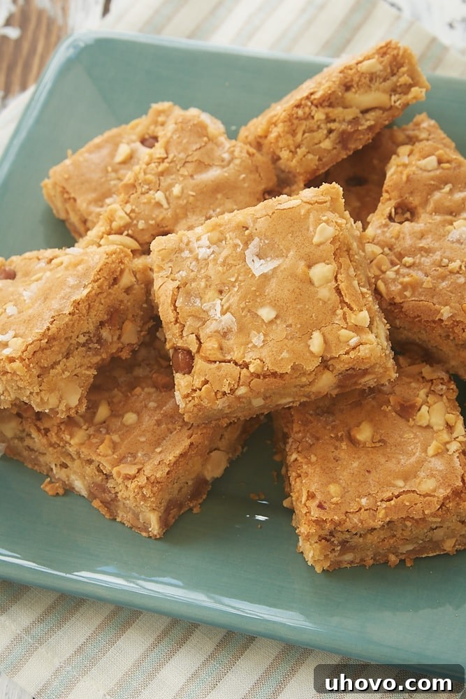 Caramel Peanut Blondies