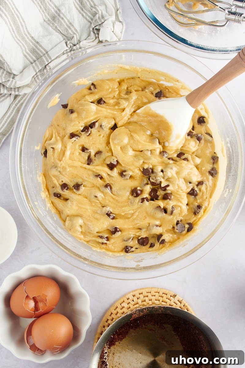 Browned butter chocolate chip cookie batter.