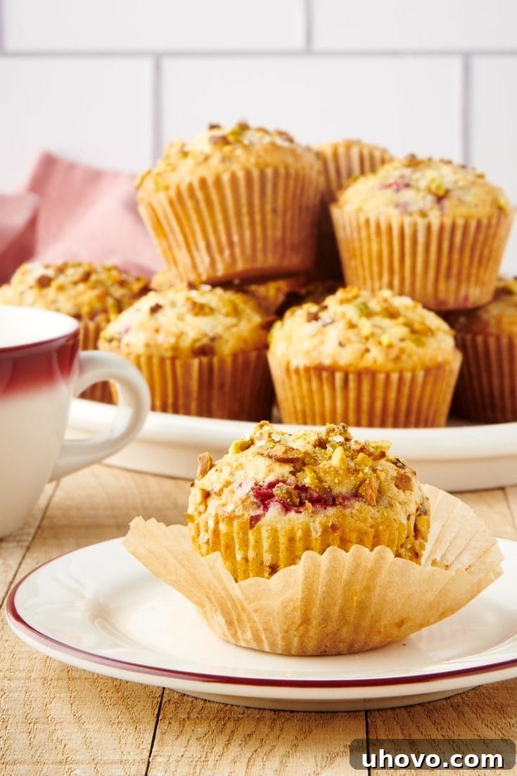 Raspberry Pistachio Muffins
