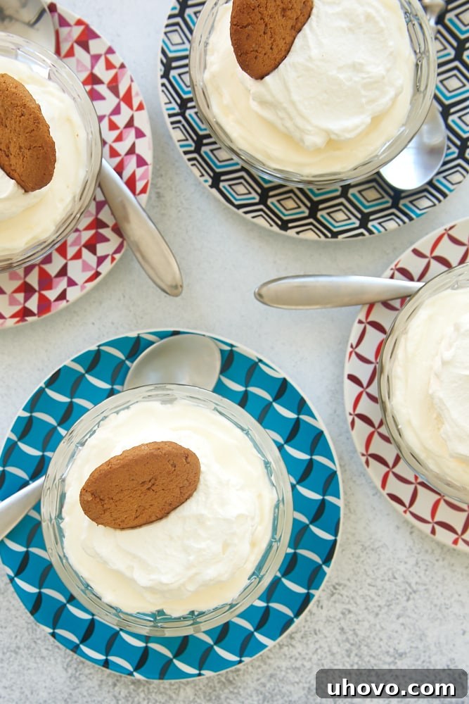 An overhead shot displaying multiple No-Bake Lemon Cheesecakes in individual glass bowls, each resting on different multi-colored plates, highlighting their appealing presentation.