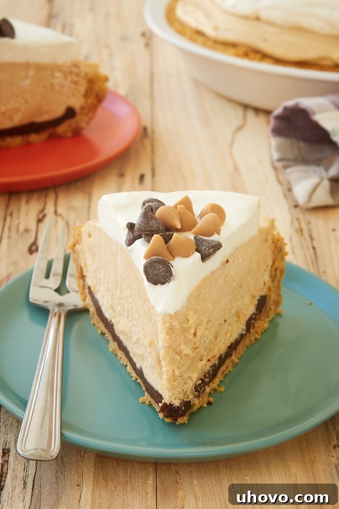 slice of Black Bottom Peanut Butter Pie