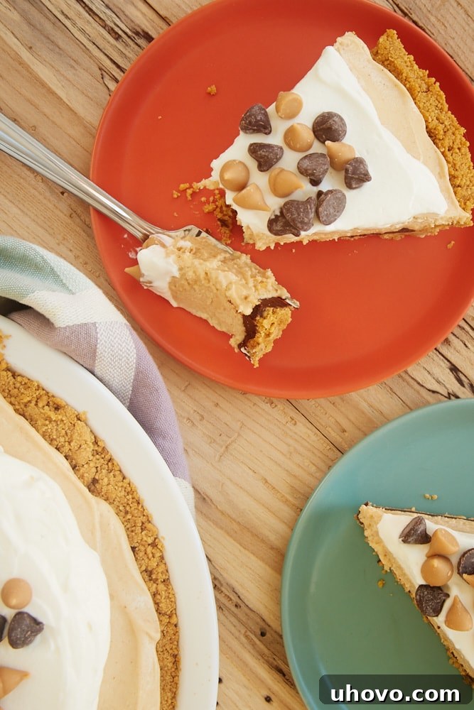 slices of Black Bottom Peanut Butter Pie