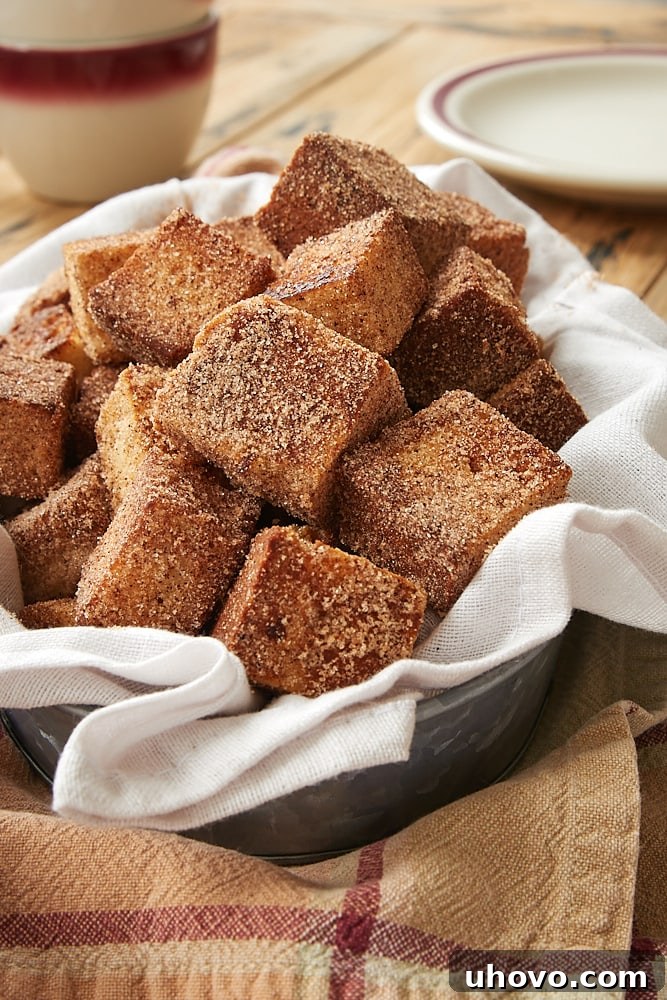 basket of Cinnamon Sugar Pound Cake Bites